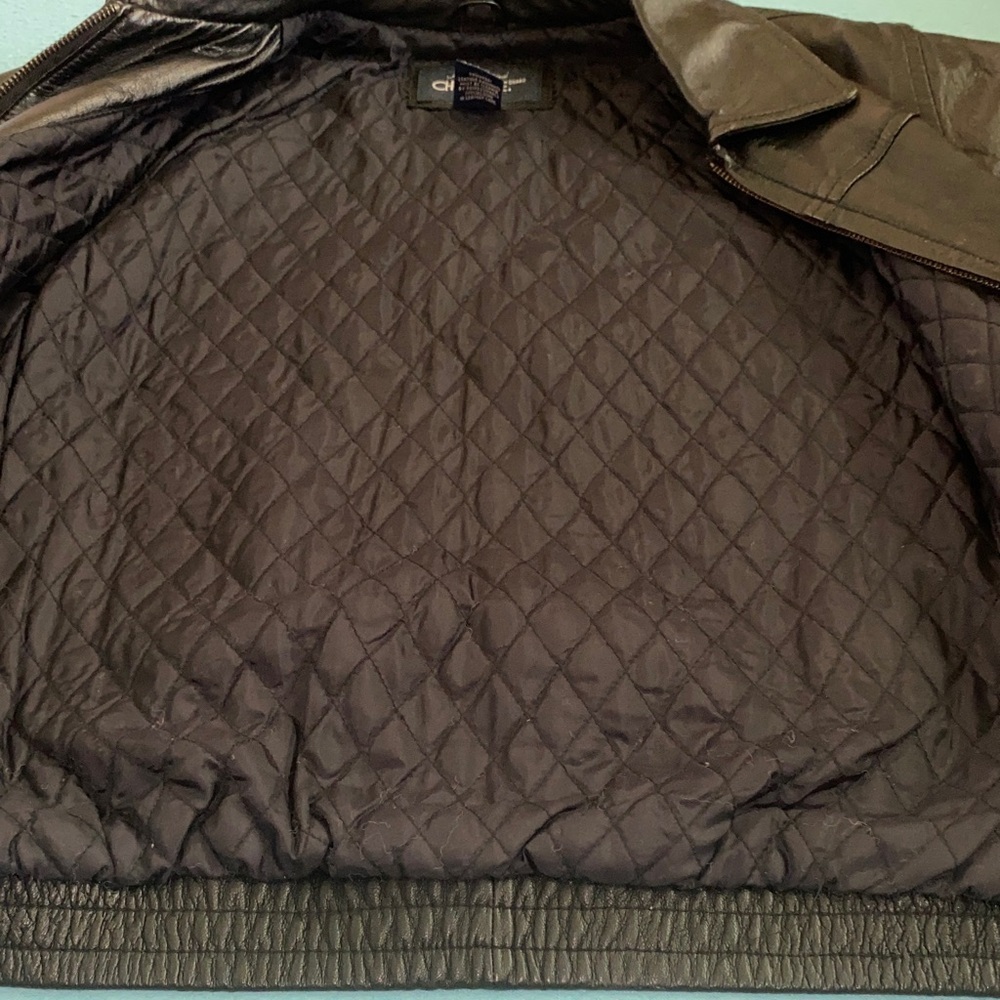 CHEROKEE leather zip up long sleeve 2 pockets derby jacket coat black size M - Picture 4 of 11